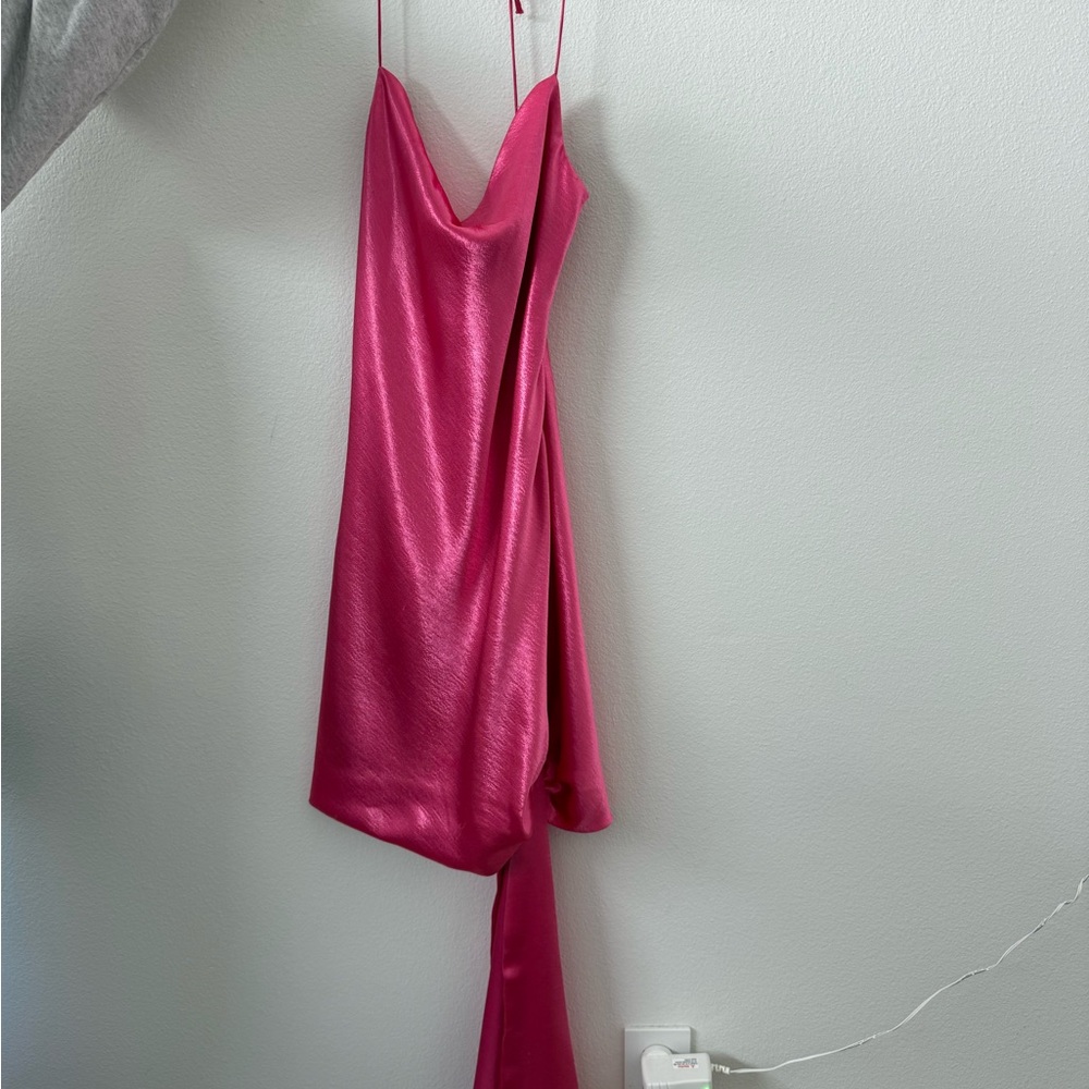 cinq a sept Fuchsia Asymmetrical Slip Dress